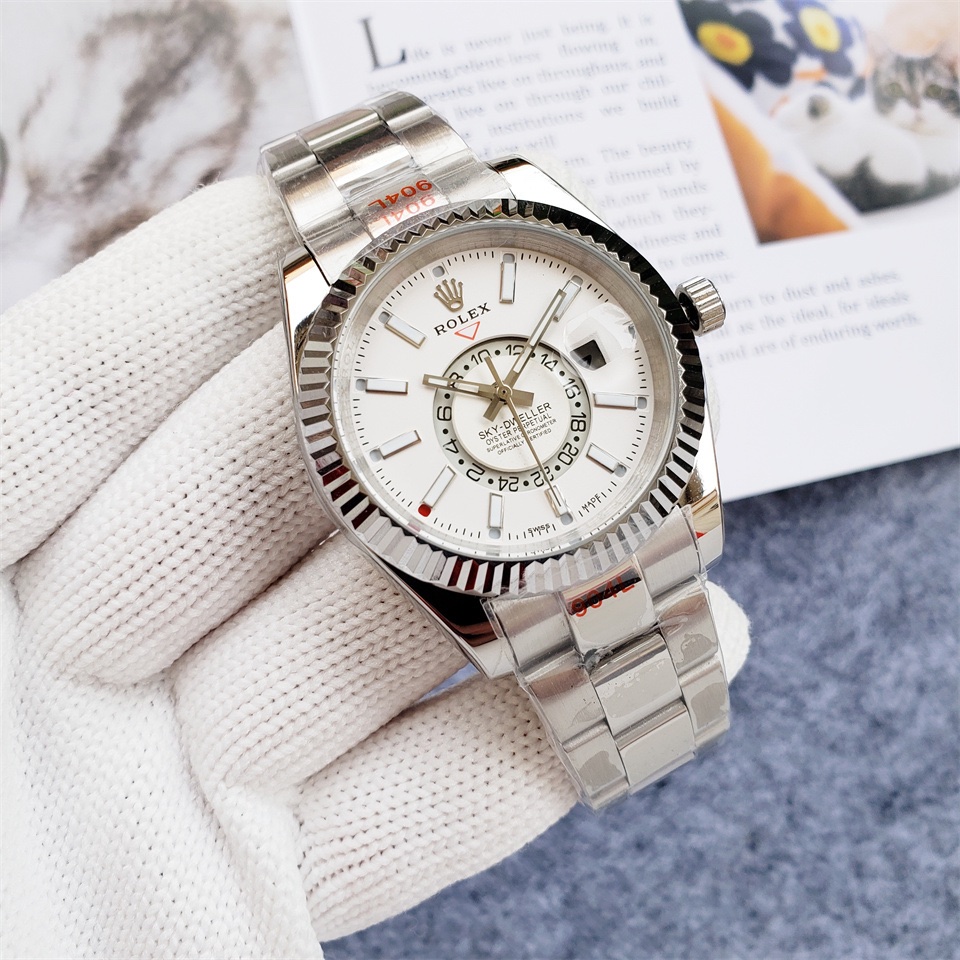 ROLEX SKYDEWELLER White Dial/AUTOMATIC MOVEMENT/ MEN’S ROLEX WATCH – 42MM -Replica Watches