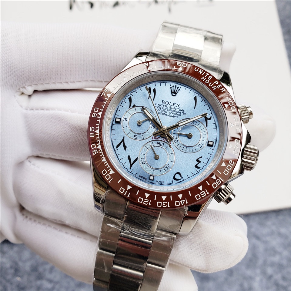 Rolex Daytona Icy Blue/ Automatic Movement/ Arabic Dial - 39mm -Replica Watches