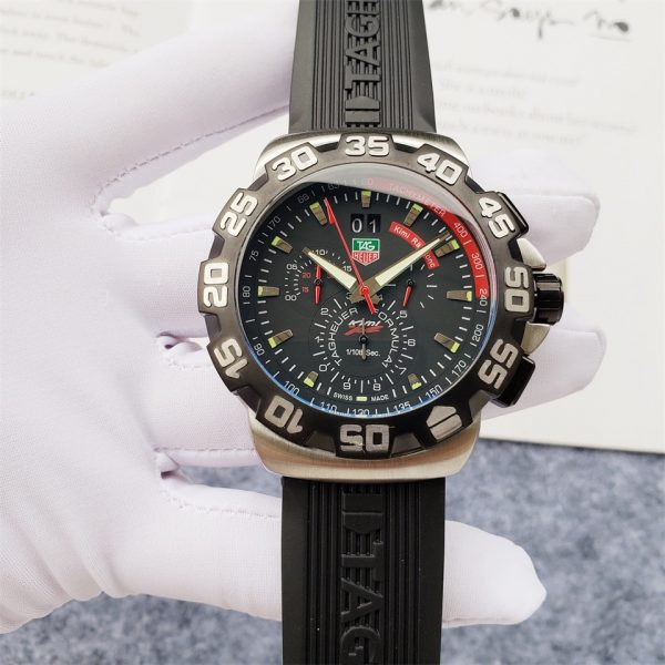 Tag Heuer F1 black Rubber strap / Chronograph/ Luxury Tag Watch For Men's- 47mm -Replica watches