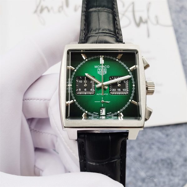 Tag Heuer Monaco Green Dial/ Chronograph/ Luxury Tag Watch For Men's- 39mm -Replica watches