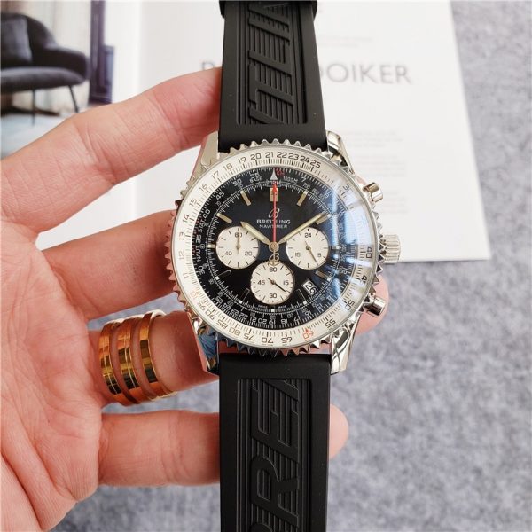 Breitling Navitimer Rubber strap/ Chronograph Quartz/ Luxury Breitling Watch For Men’s/ 46mm -Replica watches