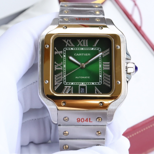 Cartier Santos Green dial Automatic Movement - 40mm Replica watches