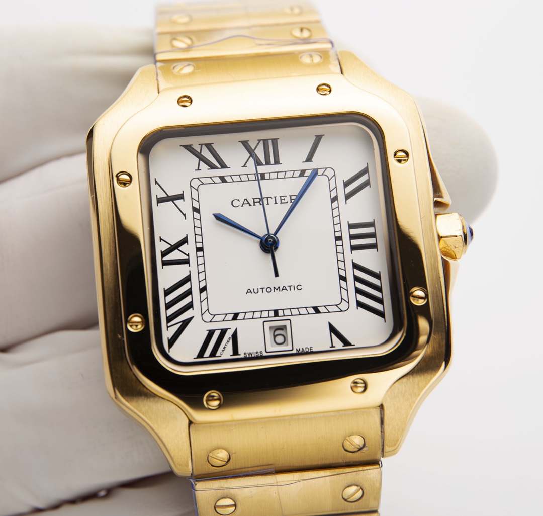 Cartier Santos  Gold Strap Automatic Movement - 40mm Replica watches
