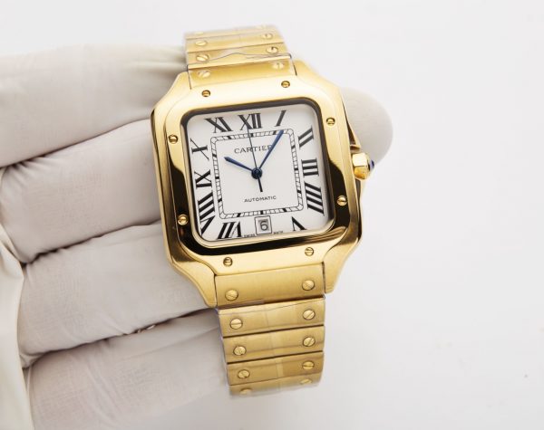 Cartier Santos  Gold Strap Automatic Movement - 40mm Replica watches - Image 3