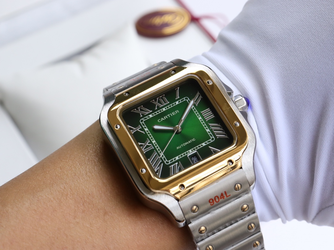 Cartier Santos Green dial Automatic Movement - 40mm Replica watches