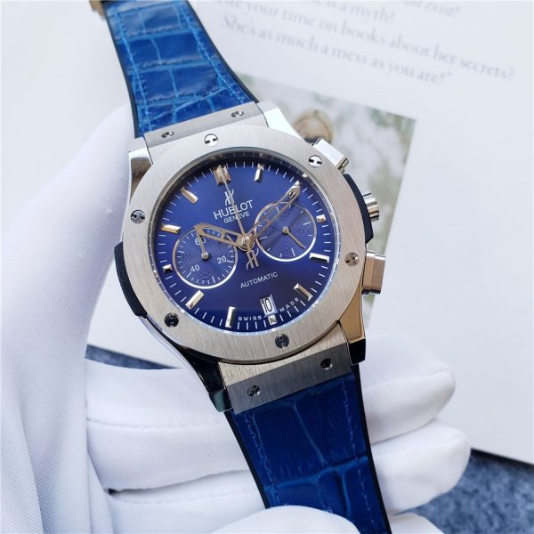 Hublot Big Bang Blue Leather Strap Chronograph- 42mm -Replica watches - Image 4