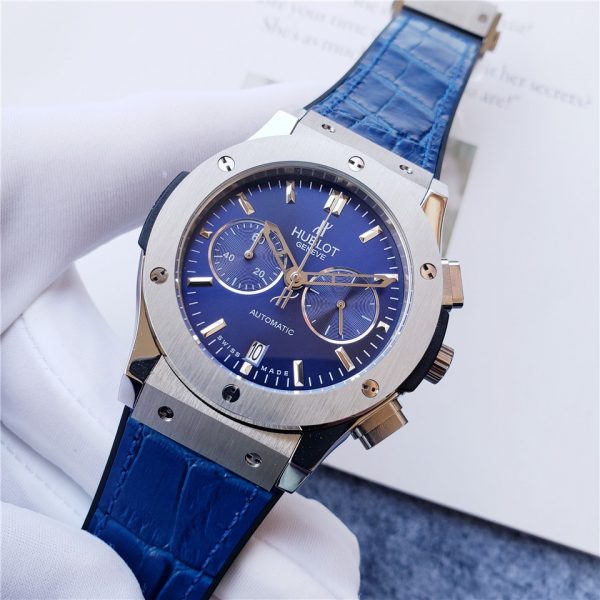 Hublot Big Bang Blue Leather Strap Chronograph- 42mm -Replica watches - Image 3