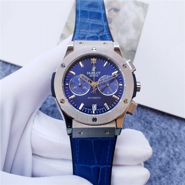 Hublot Big Bang Blue Leather Strap Chronograph- 42mm -Replica watches