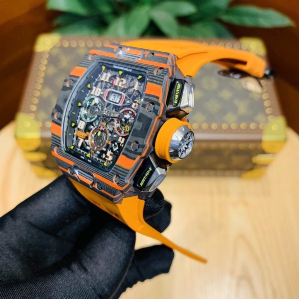 Richard Millie Automatic Movement Chronograph orange Rubber strap RM -Replica watches - Image 5