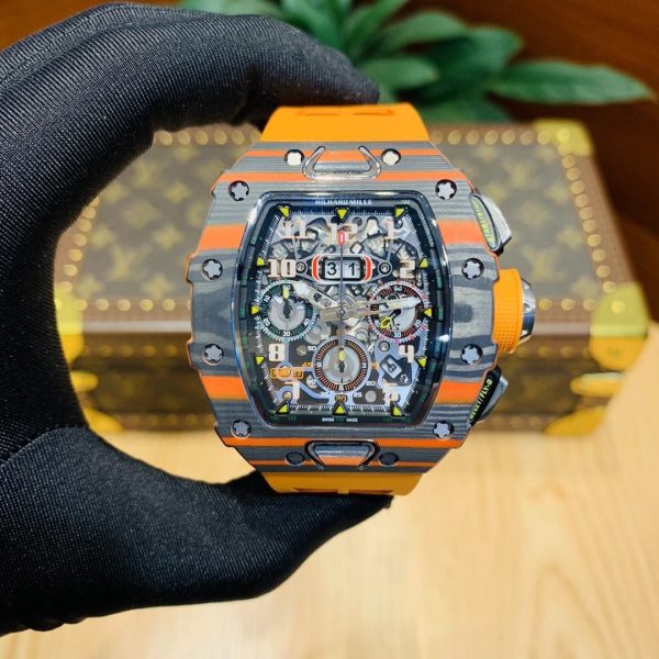 Richard Millie Automatic Movement Chronograph orange Rubber strap RM -Replica watches - Image 7