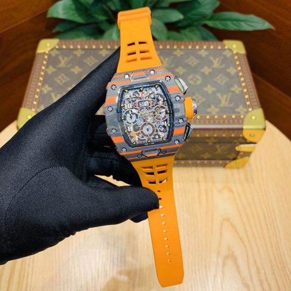 Richard Millie Automatic Movement Chronograph orange Rubber strap RM -Replica watches - Image 8