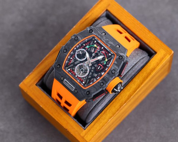 Richard Millie Automatic Movement Chronograph Orange Rubber strap RM -Replica watches - Image 2