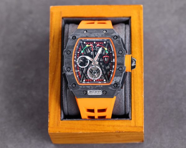 Richard Millie Automatic Movement Chronograph Orange Rubber strap RM -Replica watches