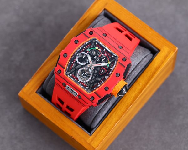 Richard Millie Automatic Movement Chronograph Red Rubber strap RM -Replica watches - Image 2