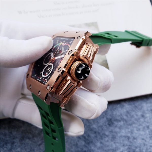 Richard Millie Automatic Movement Chronograph Green Rubber strap RM -Replica watches - Image 4