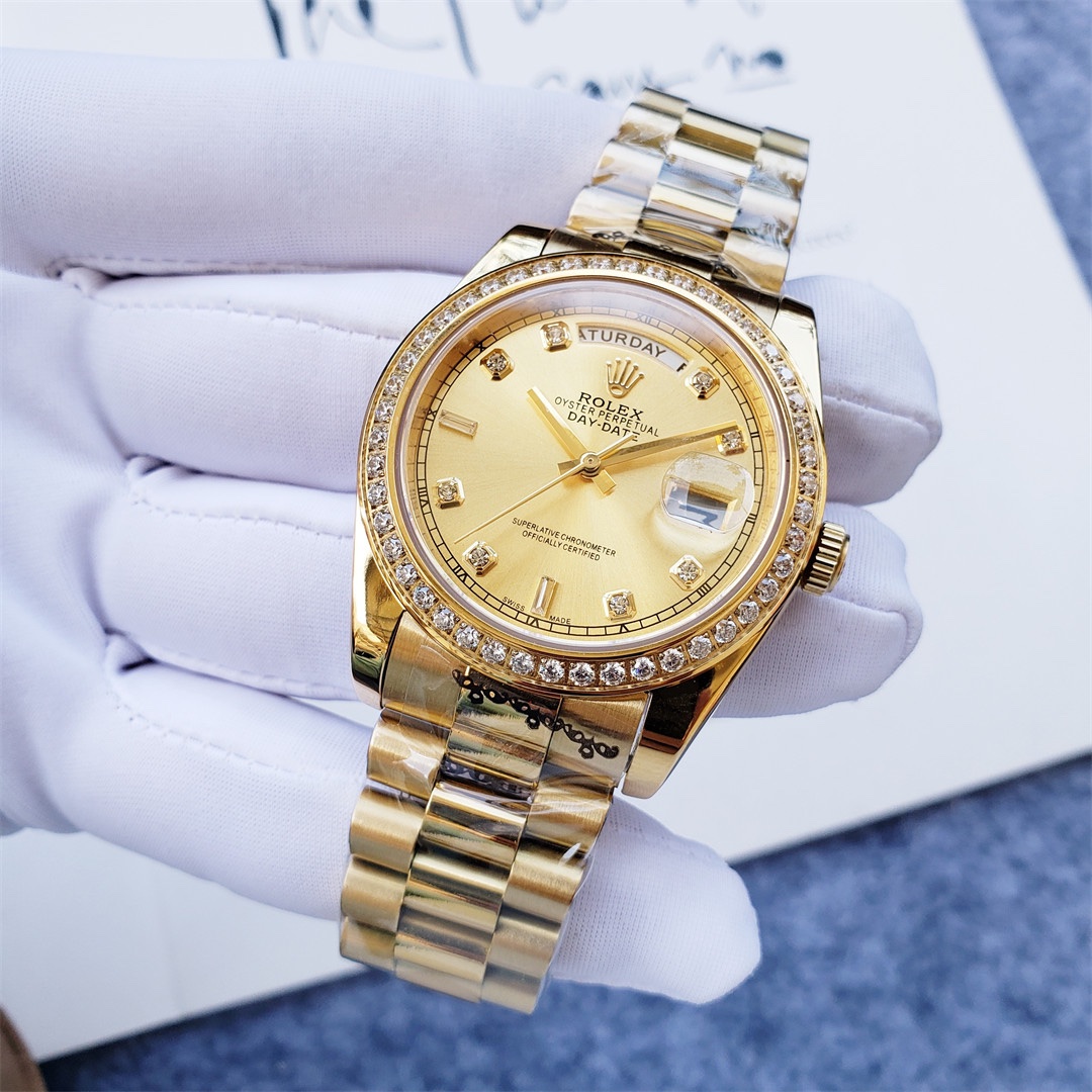 Rolex Datejust For Ladies Automatic Movement Gold strap - 36mm-Replica Watches