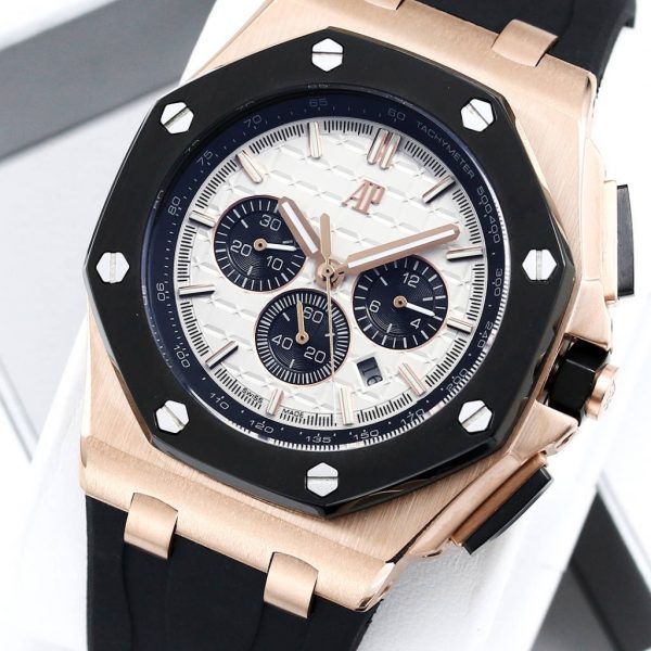 AP Audemars Piguet Black Rubber Strap Chronograph - 44mm -Replica watches
