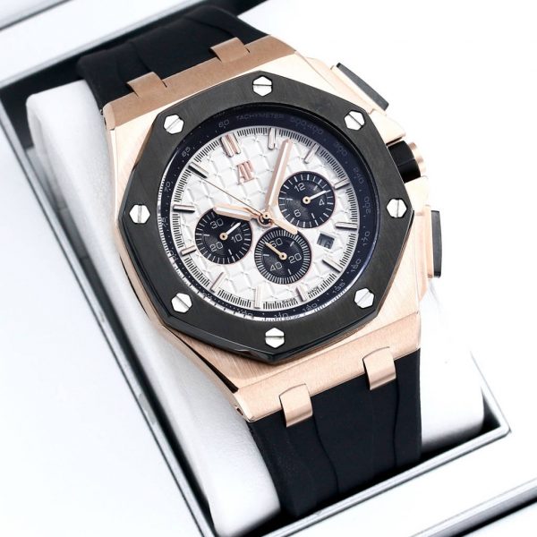 AP Audemars Piguet Black Rubber Strap Chronograph - 44mm -Replica watches - Image 7